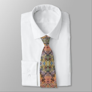 Shabby Chic Flower Garden Watercolor Painting Tie
