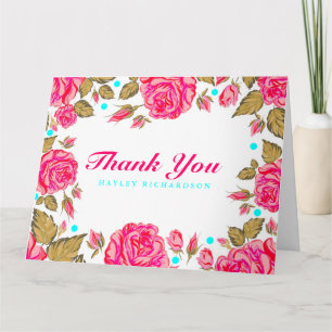 Shabby Chic Flower Thank You Card
