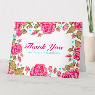 Shabby Chic Flower Thank You Card