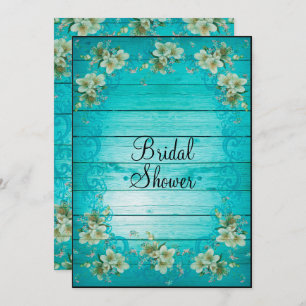 Shabby Chic Flowers Bridal Shower Invitation