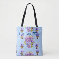 Shabby Chic Flowers Floral Love You Mom Tote Bag