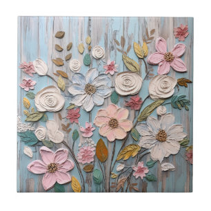 Shabby Chic Flowers Tile