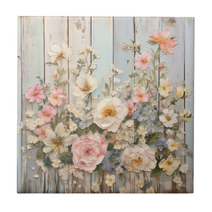 Shabby Chic Flowers Tile