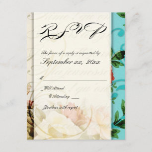 shabby chic french vintage RSVP card
