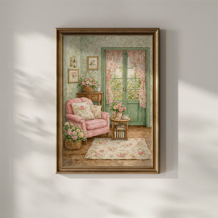 Shabby Chic Garden Reading Corner Poster