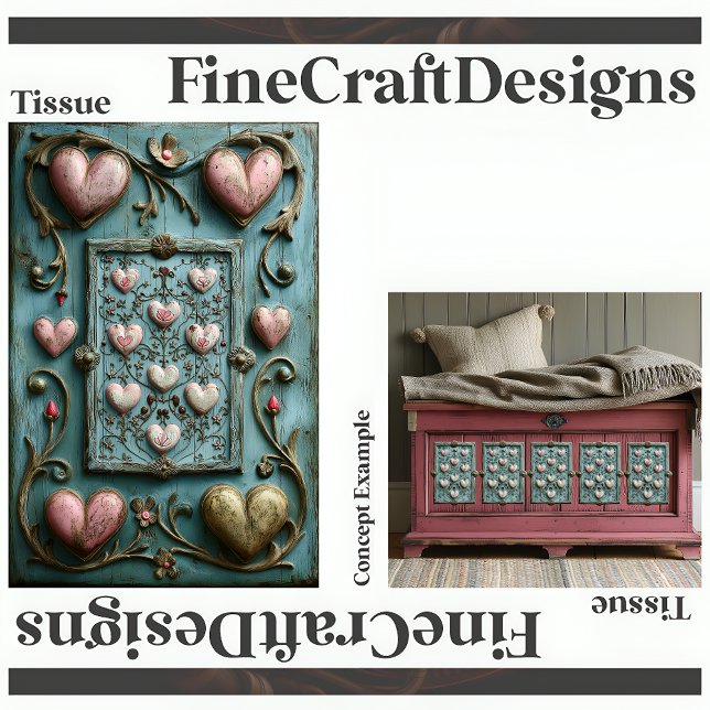 Shabby Chic Hearts + Vines Decoupage Right 158 Tissue Paper (Creator Uploaded)