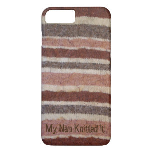 shabby chic knitted brown stripes with fun slogan Case-Mate iPhone case