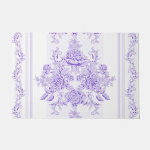 Shabby chic,lavender,toile,pattern,floral,Victoria Doormat