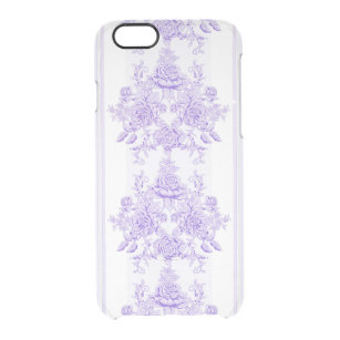 Shabby chic,lavender,toile,pattern,floral,Victoria Clear iPhone 6/6S Case
