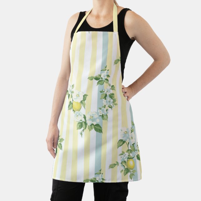 Shabby Chic Lemon Floral Series Design #11 Apron (Insitu)