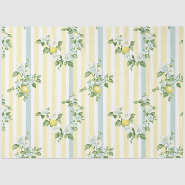 Shabby Chic Lemon Floral Series Design #11 Tissue Paper (Front)