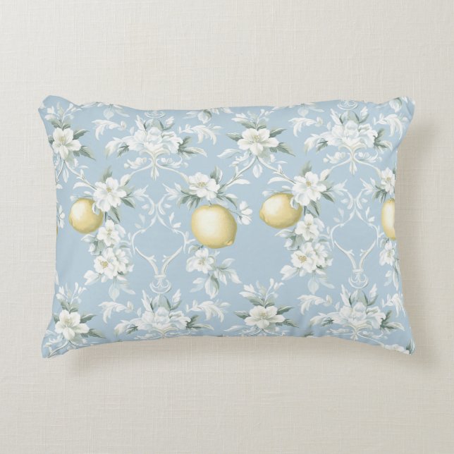 Shabby Chic Lemon Floral Series Design #8 Decorative Cushion (Front)