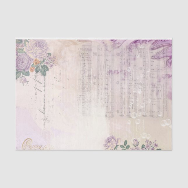Shabby Chic Lilac Series Design 1 Tissue Paper (Front)