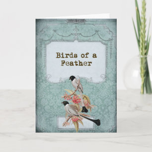 Shabby Chic Love Birds II Holiday Card