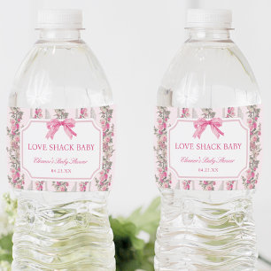 Shabby Chic Love Shack Baby Shower Favours Water Bottle Label