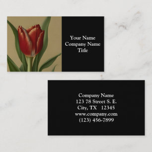 Shabby Chic Lovely Red Tulip Business Card