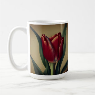 Shabby Chic Lovely  Red Tulip  Coffee Mug