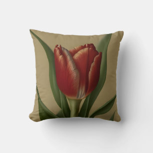 Shabby Chic Lovely  Red Tulip  Cushion