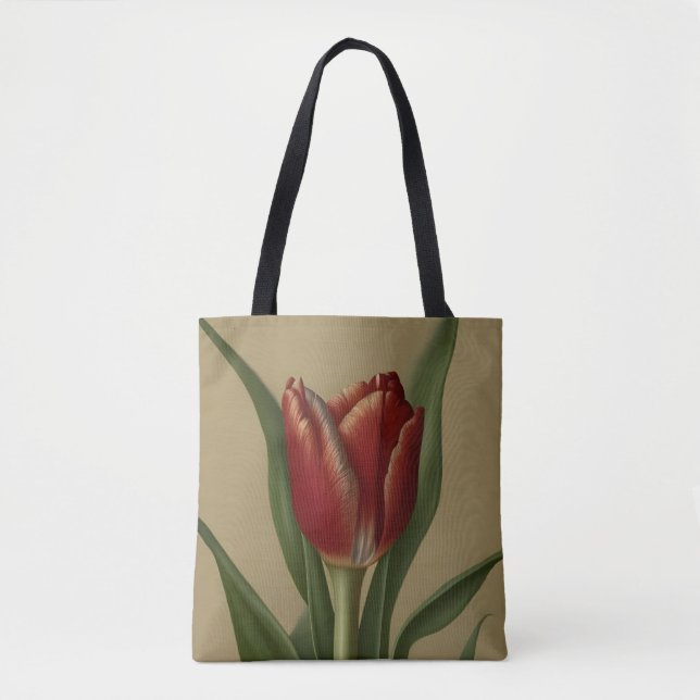 Shabby Chic Lovely  Red Tulip  Tote Bag (Front)