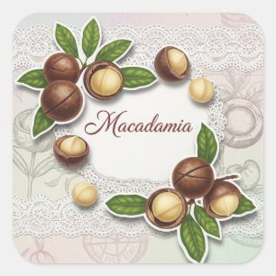 Shabby Chic. Macadamia, by Natasha Us Square Sticker