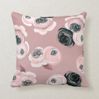 Shabby Chic Mauve Pink & Black Roses Elegant