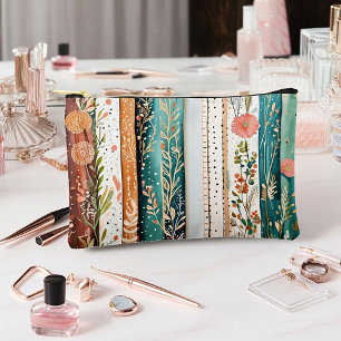 Shabby chic mixed patterns accessory pouch