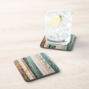 Shabby chic mixed patterns coaster
