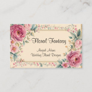 Shabby Chic Old Fashioned Flowers and Frame Business Card