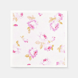 Shabby Chic Pale Pink Rose Paper Napkin