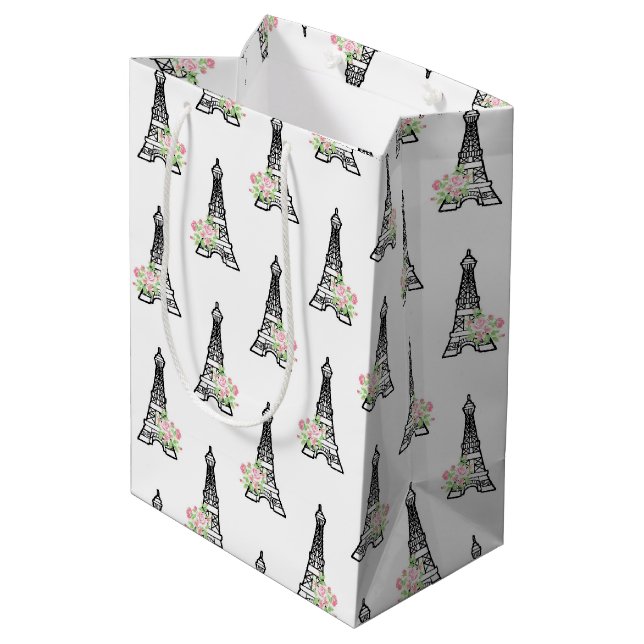 Shabby Chic Paris  Medium Gift Bag (Back Angled)