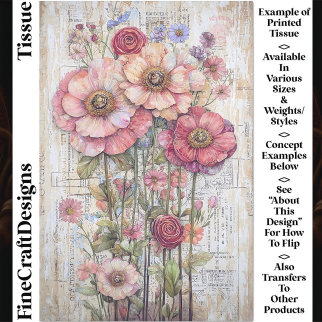 Shabby Chic Pastel Floral Collage CS5 Decoupage Tissue Paper (Creator Uploaded)