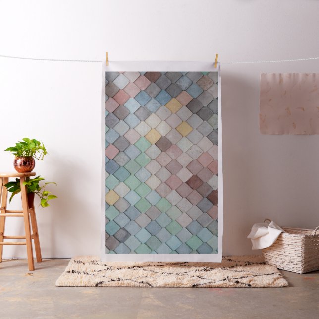 Shabby Chic Pastel Tiles Fabric (In Situ)