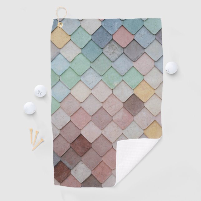 Shabby Chic Pastel Tiles Golf Towel (InSitu)