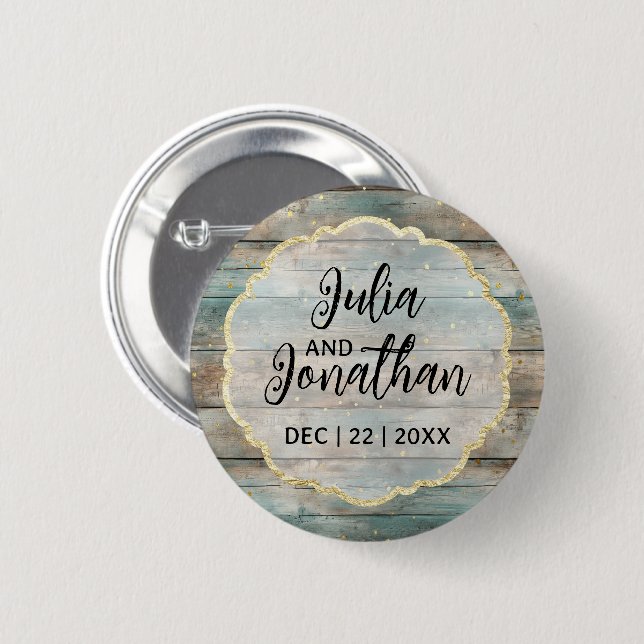 Shabby Chic Pastel Wood  6 Cm Round Badge (Front & Back)