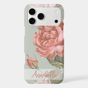 Shabby Chic Peach Blush Pink Roses Floral Pattern