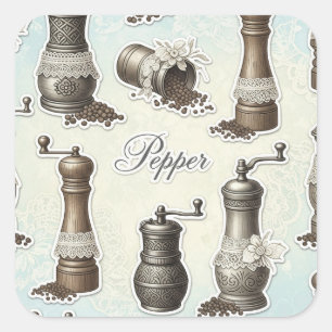 Shabby Chic. Pepper, by Natasha Us Square Sticker
