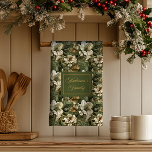 Shabby Chic Personalized Sage Green Towel Accent