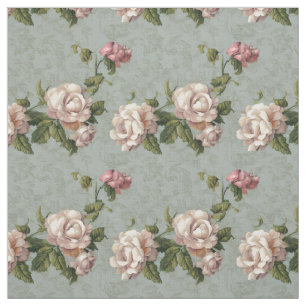 Shabby Chic Pink and White Gardenias Fabric