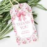Shabby Chic Pink Bow Bridal Shower Gift Tags<br><div class="desc">Shabby Chic Pink Bow Bridal Shower gift tags. Beautiful,  soft,  feminine roses pattern with coquette pink bow design. Lovely bridal shower invitation for the future bride. Vintage,  preppy,  and girly girl vibes perfect for her special bridal shower celebration.</div>