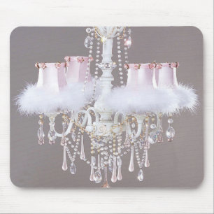 Shabby Chic Pink Chandelier Mouse Pad