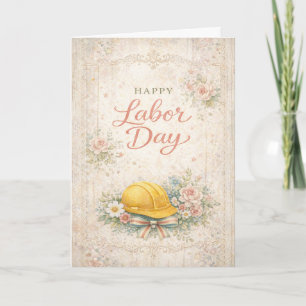 Shabby Chic Pink Happy Labor Day Card