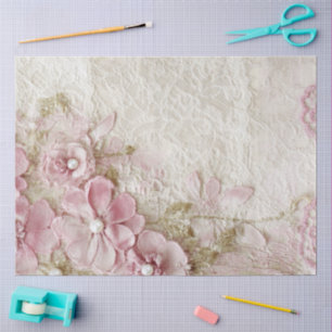 Shabby Chic Pink Lace  Tissue Paper