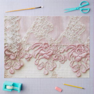 Shabby Chic Pink Lace  Tissue Paper
