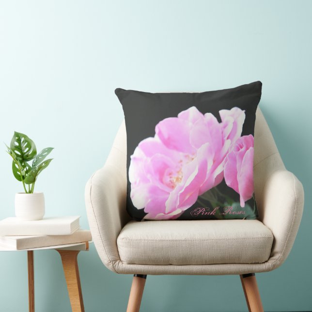 Shabby Chic Pink Rose Cushion (Chair)