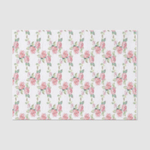 Shabby Chic Pink Rose Floral Tissue Paper