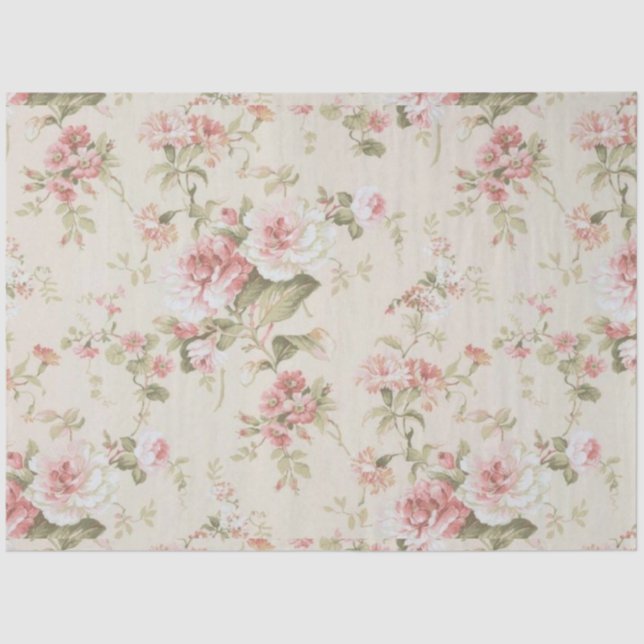 Shabby Chic Pink Series Design 2 Tissue Paper (Front)
