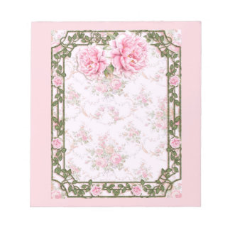 Shabby Chic Pretty Peonies Notepad