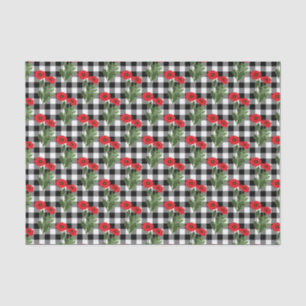 Shabby Chic Red, Black & White Poppies Floral Tissue Paper