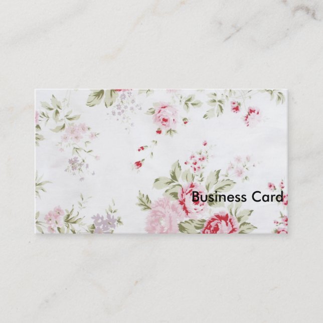 Shabby Chic Rose Floral Business Card (Front)