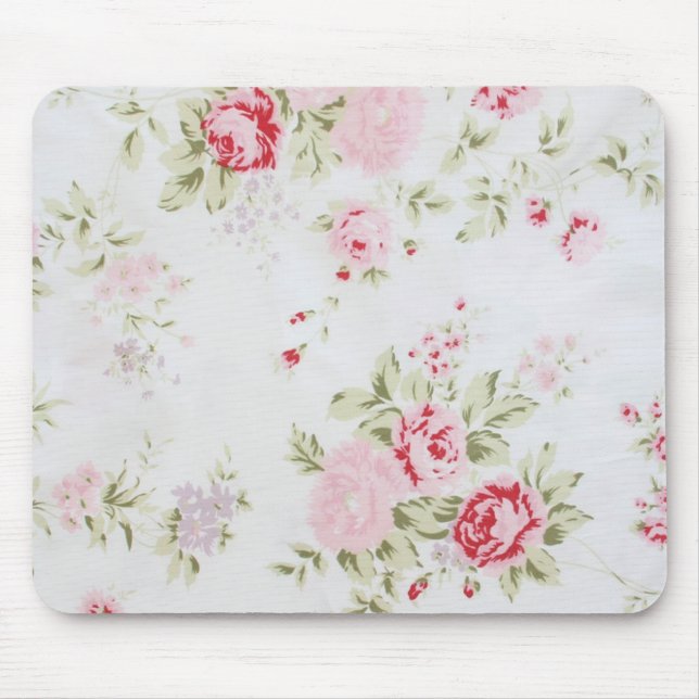 Shabby Chic Rose Floral Mouse Pad (Front)